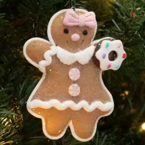 Christmas Ginger Bread House and Cookie with Doughnut Ornament Set (New) - Picture 3 of 3